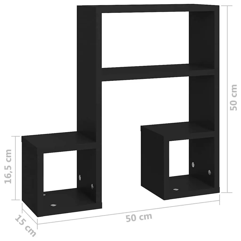 Black Music Note Wall Shelves Set of 2
