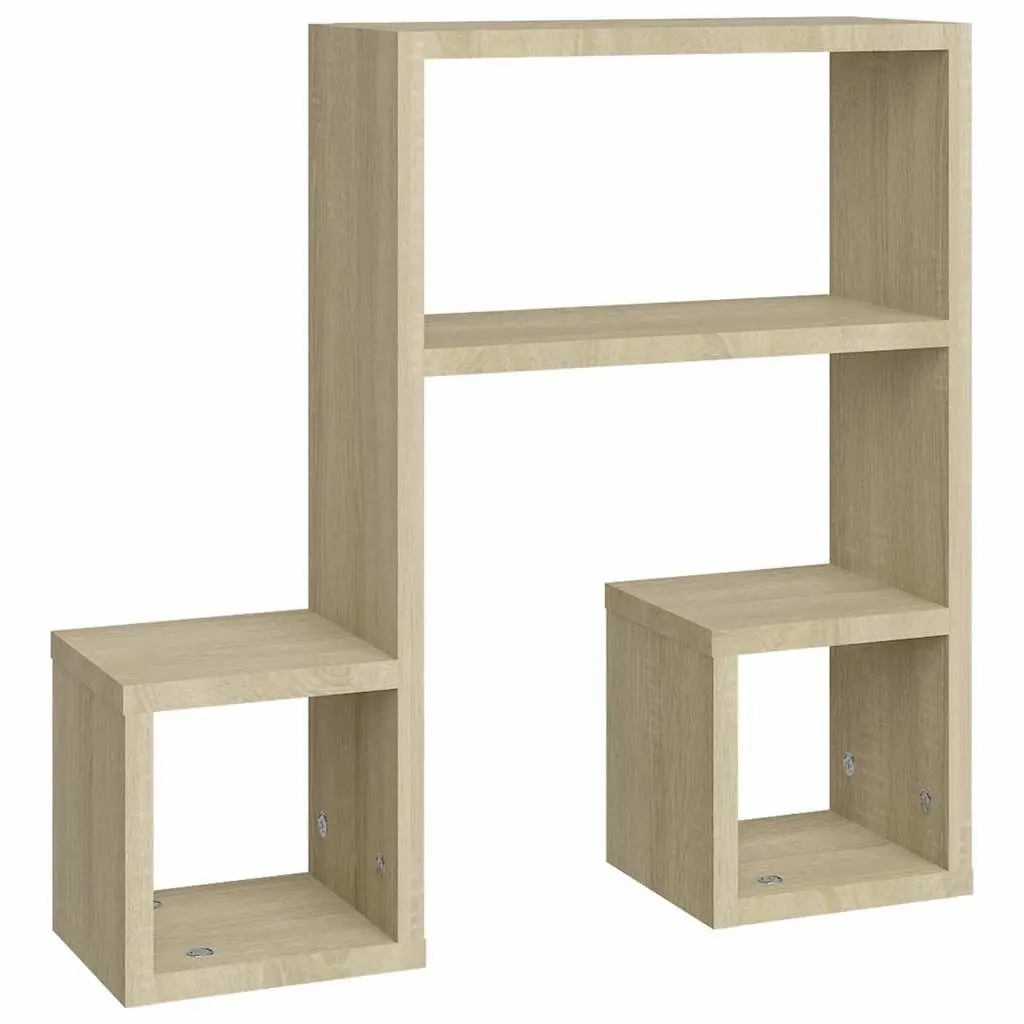 Wall Shelves Music Note Shape Storage Display 50 x 15 x 50 cm Brown 2 Pieces