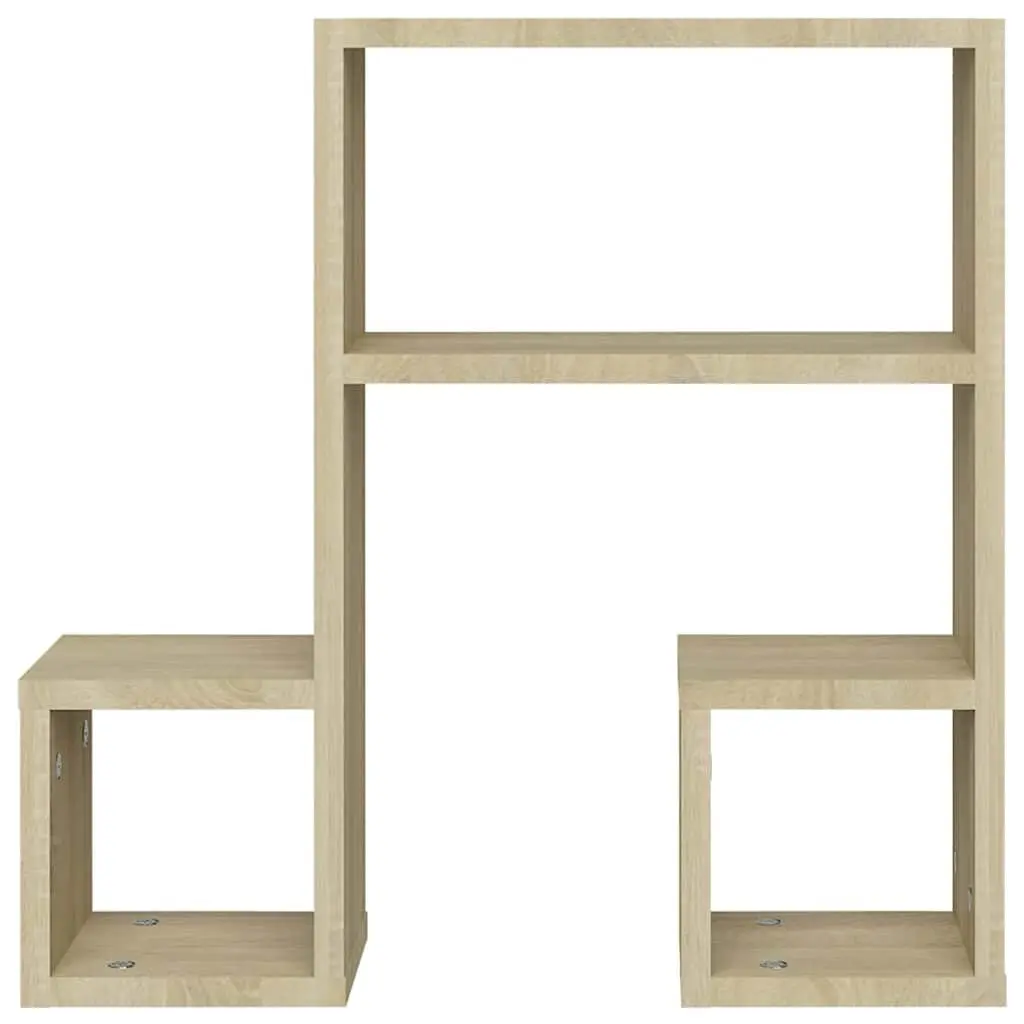 Wall Shelves Music Note Shape Storage Display 50 x 15 x 50 cm Brown 2 Pieces
