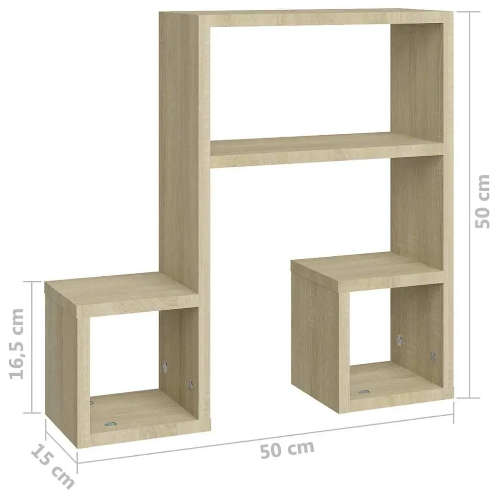 Wall Shelves Music Note Shape Storage Display 50 x 15 x 50 cm Brown 2 Pieces