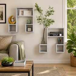 Stylish and Stable: Set of 2 Music Note Wall Shelves