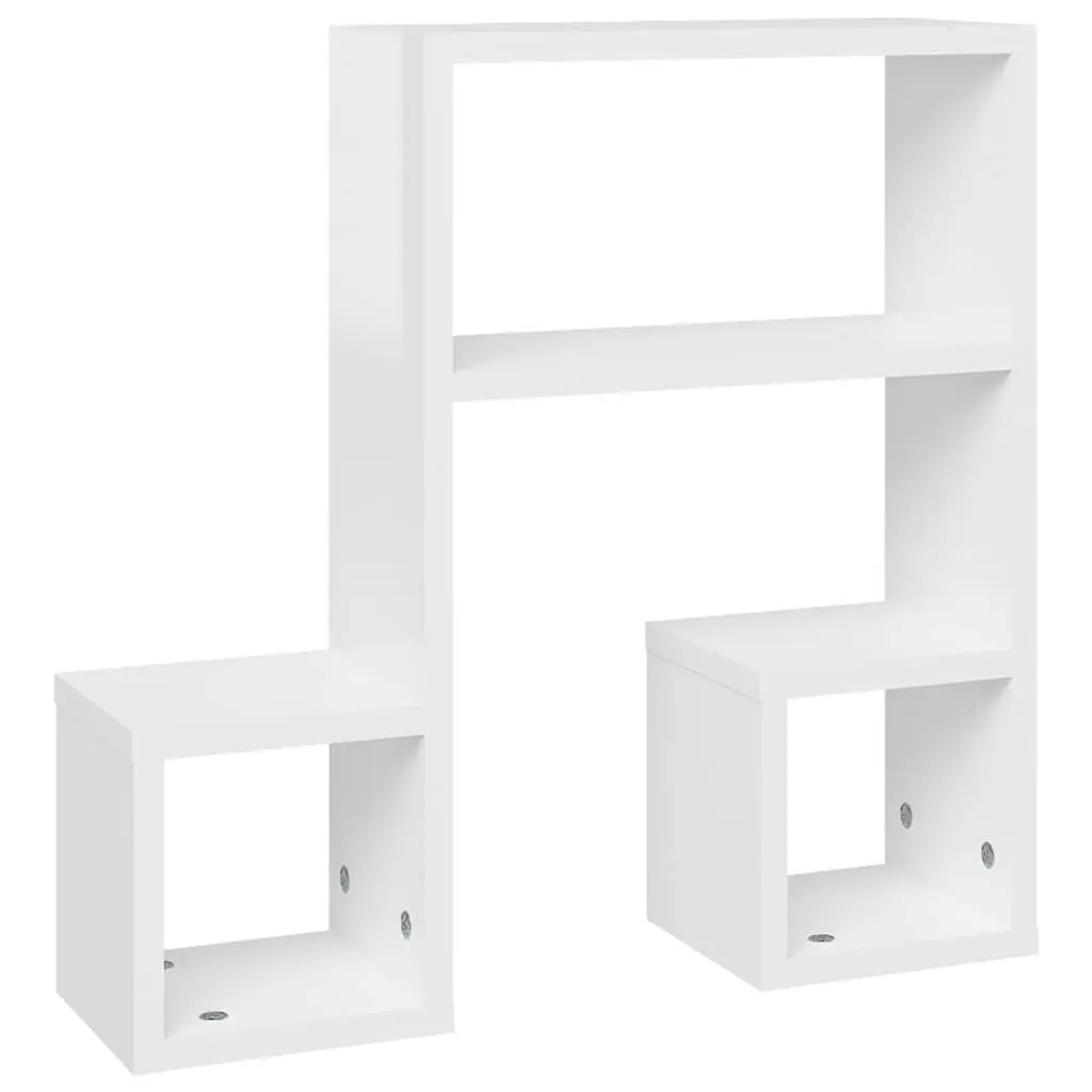Wall Shelves Music Note Shape White 50x15x50 cm Set of 2 Display Storage