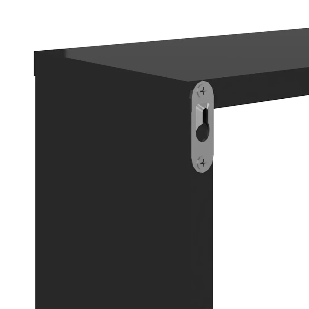 Music Note Wall Shelf Floating Storage Display Shelves 50x15x50 cm Black 2 Piece