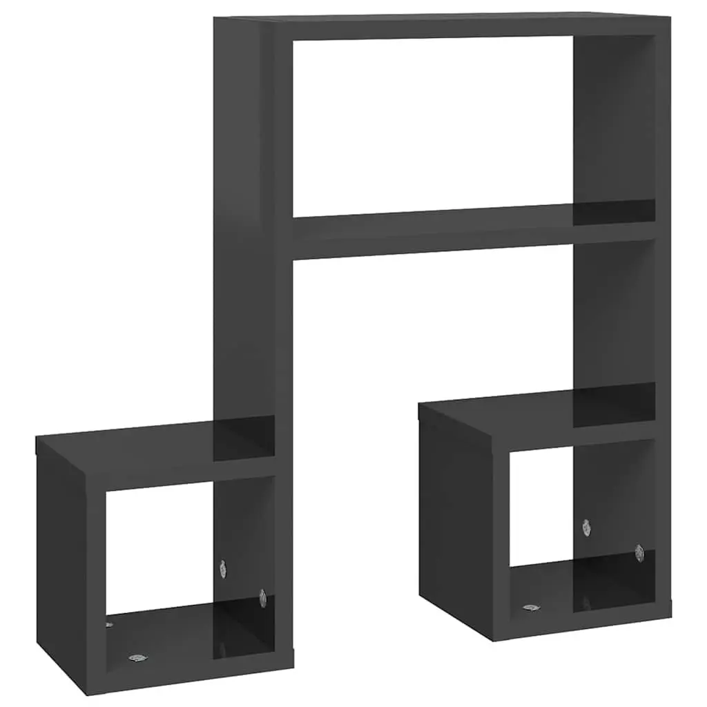 Music Note Wall Shelf Storage Display 50 x 15 x 50 cm Grey 2 Pcs