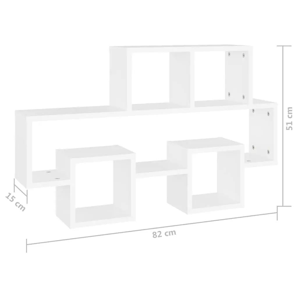 Car-Shaped Wall Shelf Storage Organiser 82 x 15 x 51 cm White