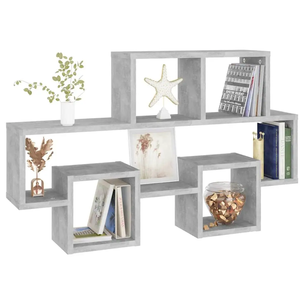 Car-Shaped Wall Shelf Storage Display Organiser Grey Engineered Wood 82L x 15W x 51H cm