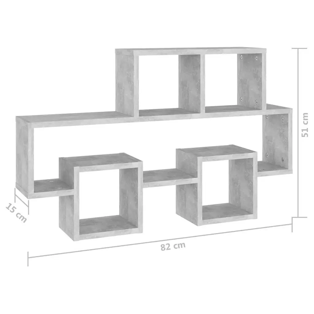 Car-Shaped Wall Shelf Storage Display Organiser Grey Engineered Wood 82L x 15W x 51H cm