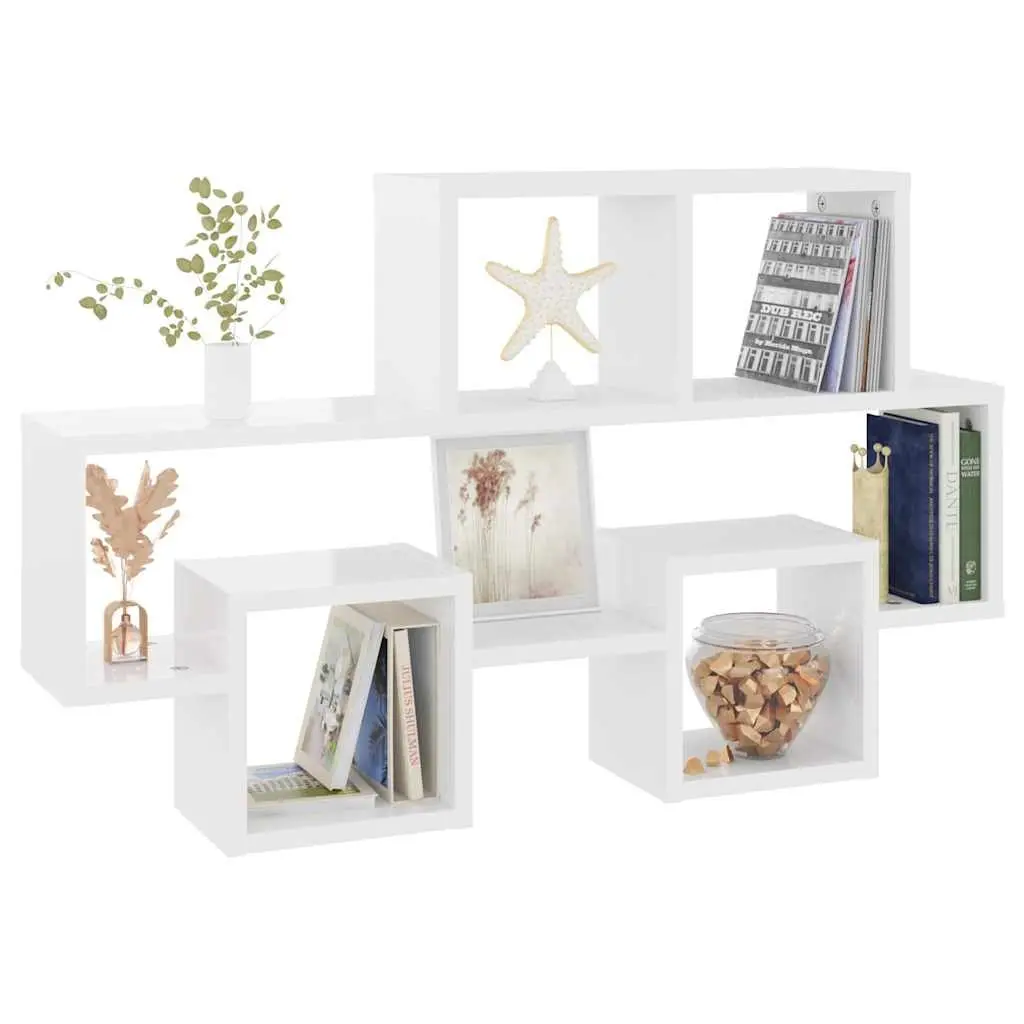Car-Shaped Wall Shelf Storage Display Organizer White Engineered Wood 82 x 15 x 51 cm