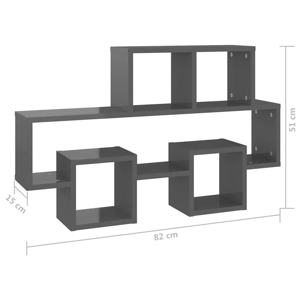 Car-Shaped Wall Shelf Grey Storage Display Floating Hanging Shelving Unit