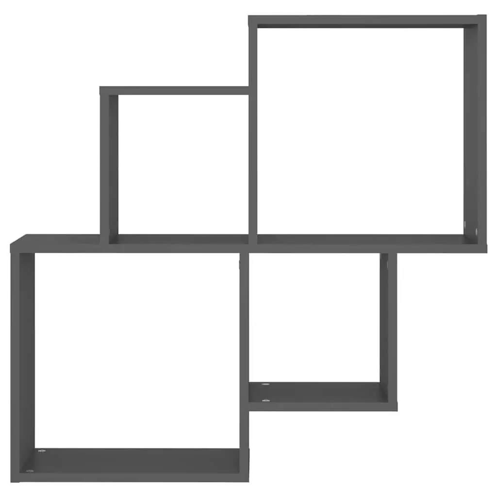 Wall Cube Shelf Grey Open Compartments Storage Display Hanging Shelving Unit