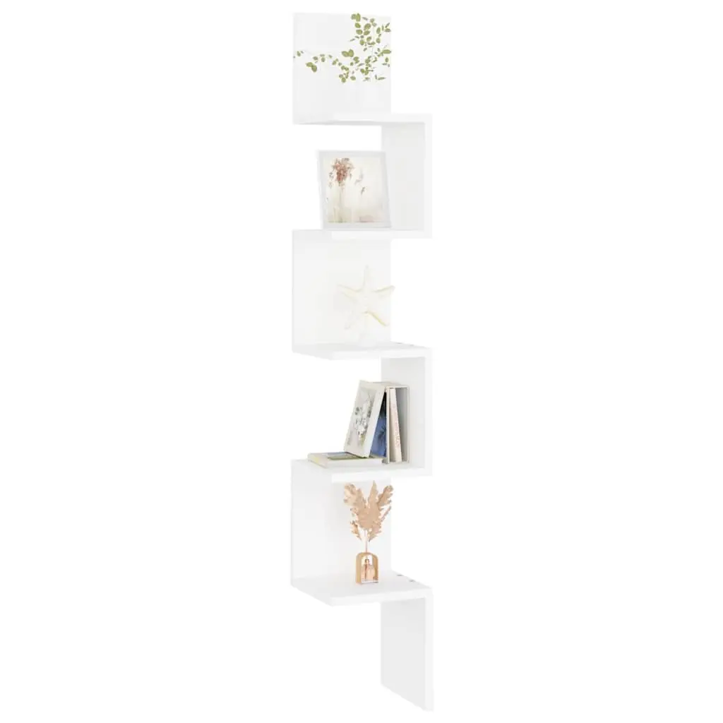 White Wall Corner Shelf for Home Display
