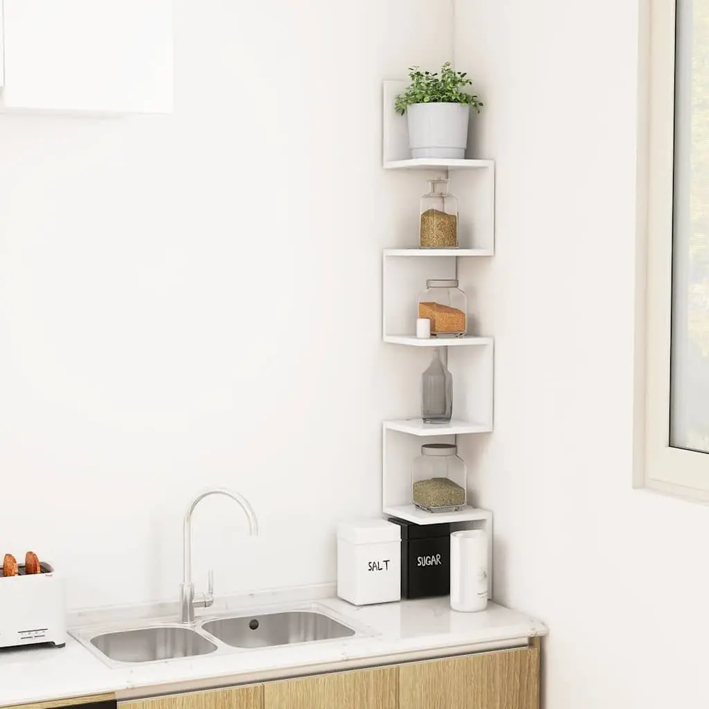 White Wall Corner Shelf for Home Display