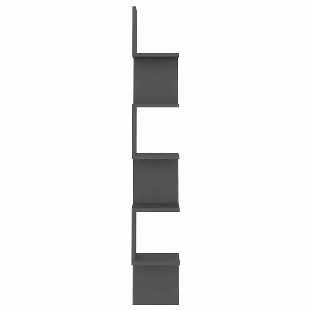 Corner Shelf Grey Storage Display Unit 20 x 20 x 127.5 cm for Living Room Bedroom Kitchen