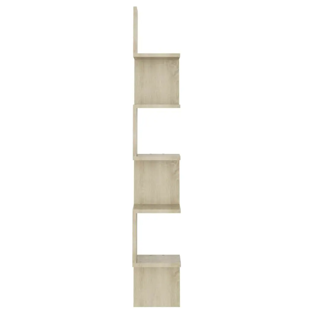 Wall Corner Shelf Brown Engineered Wood Display Shelving 20 x 20 x 1275 cm
