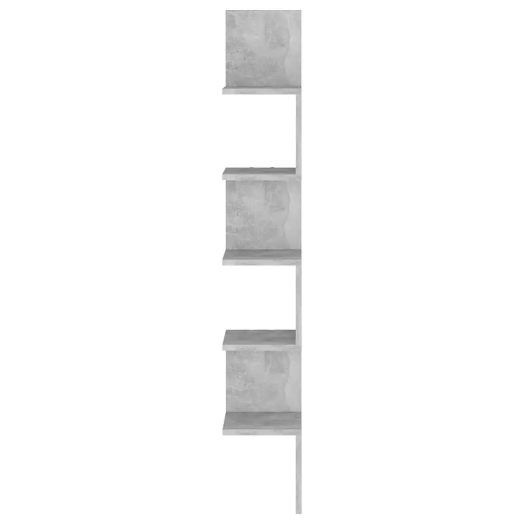 Wall Corner Shelf Grey Engineered Wood Living Room Bedroom Kitchen Display