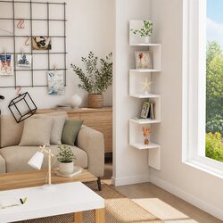Durable High Gloss White Corner Shelf for Your Space