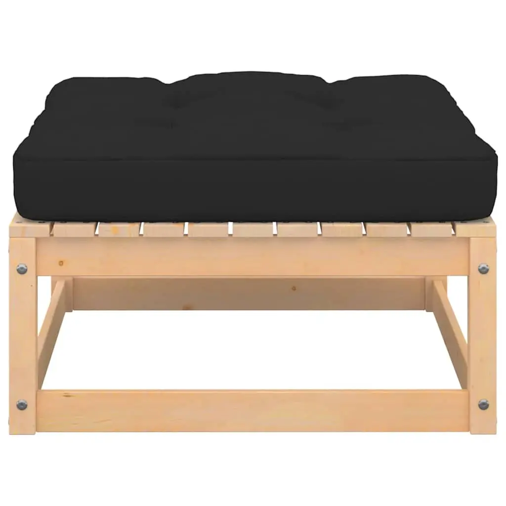 Garden Footstool with Cushion Outdoor Seating Modular Pinewood Footrest