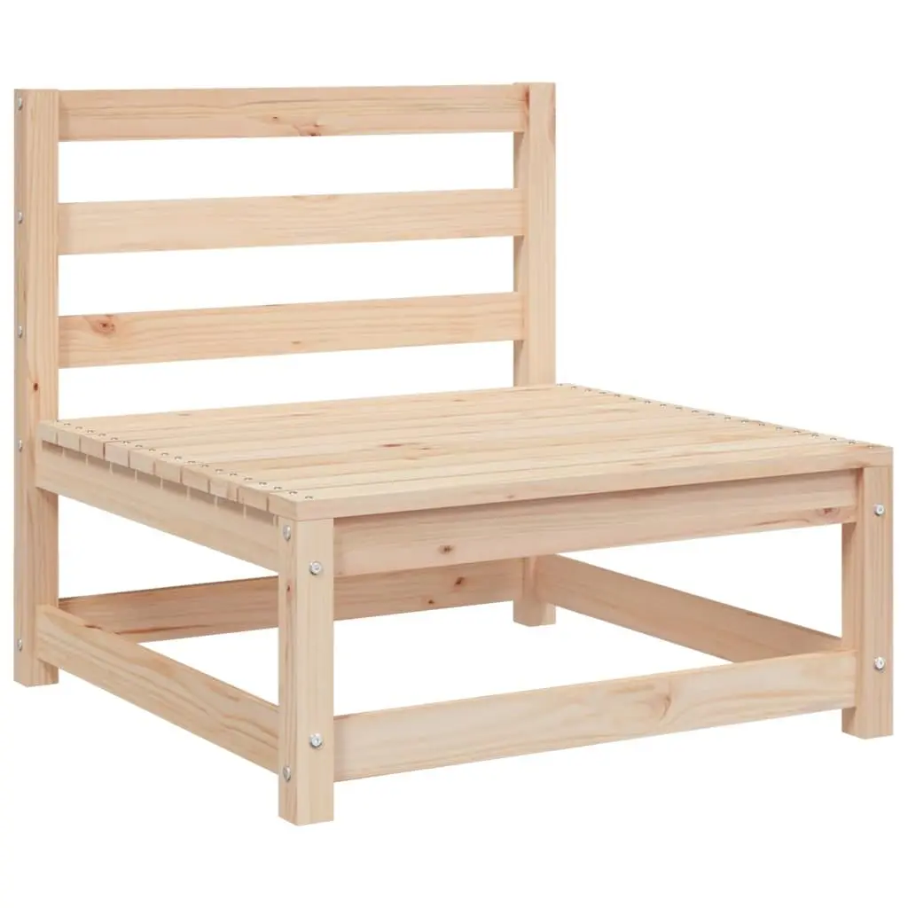 Garden Middle Sofa 2 pcs Solid Pinewood Modular Outdoor Seating Cushions