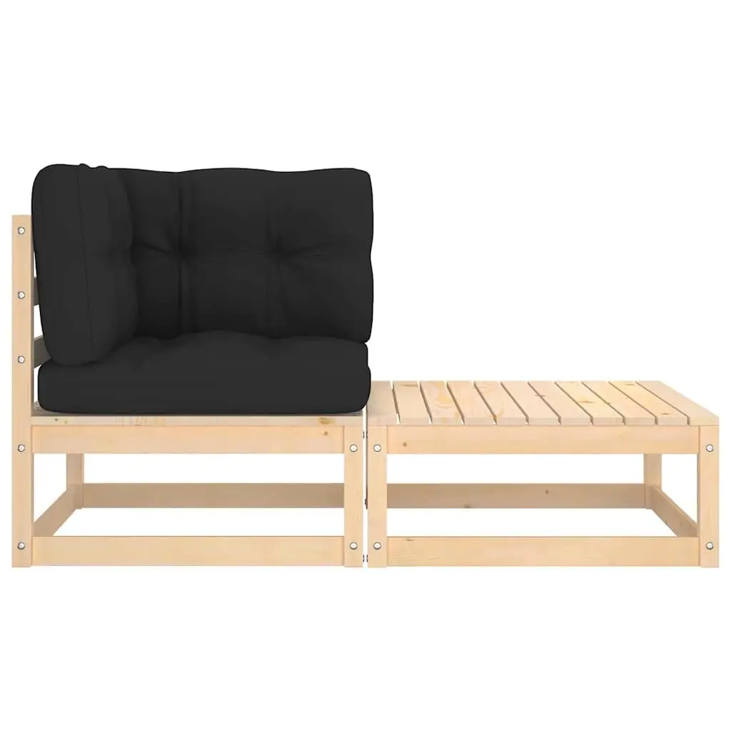 Outdoor Sectional Sofa Set Lounge Seating 2 Piece Anthracite