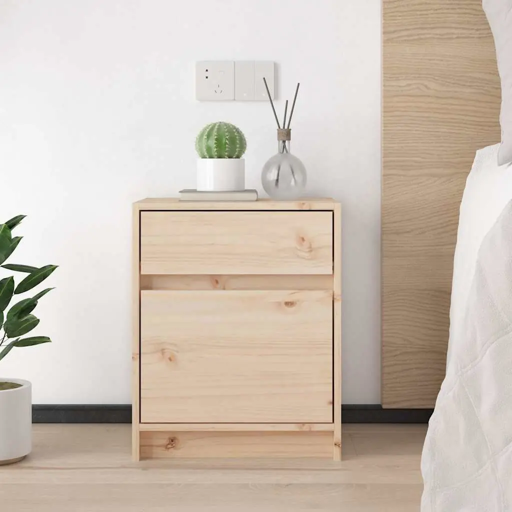 Bedside Cabinet Storage 40x31x50cm Brown Solid Wood Nightstand