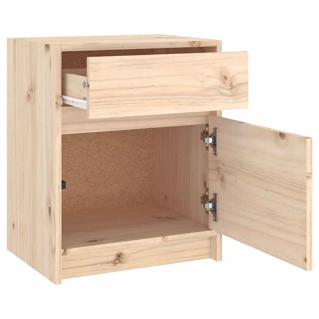 Bedside Cabinet Storage 40x31x50cm Brown Solid Wood Nightstand
