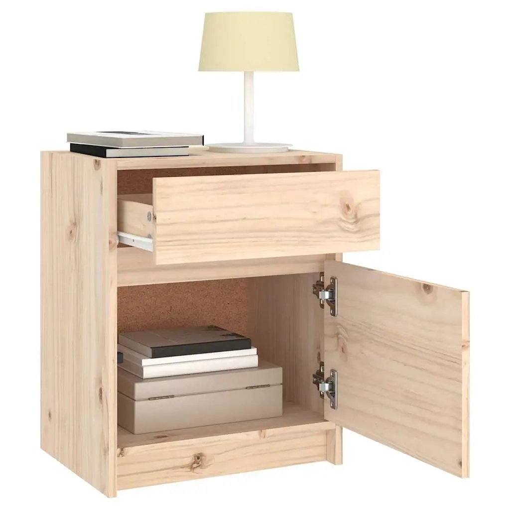 Bedside Cabinet Storage 40x31x50cm Brown Solid Wood Nightstand