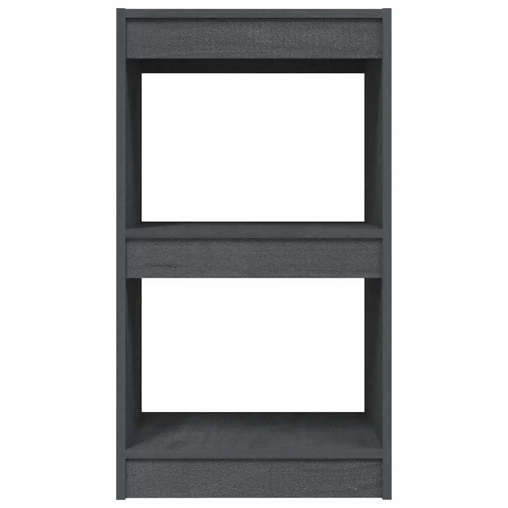 Book Cabinet Storage Unit Grey Solid Pinewood 40x30x71.5cm