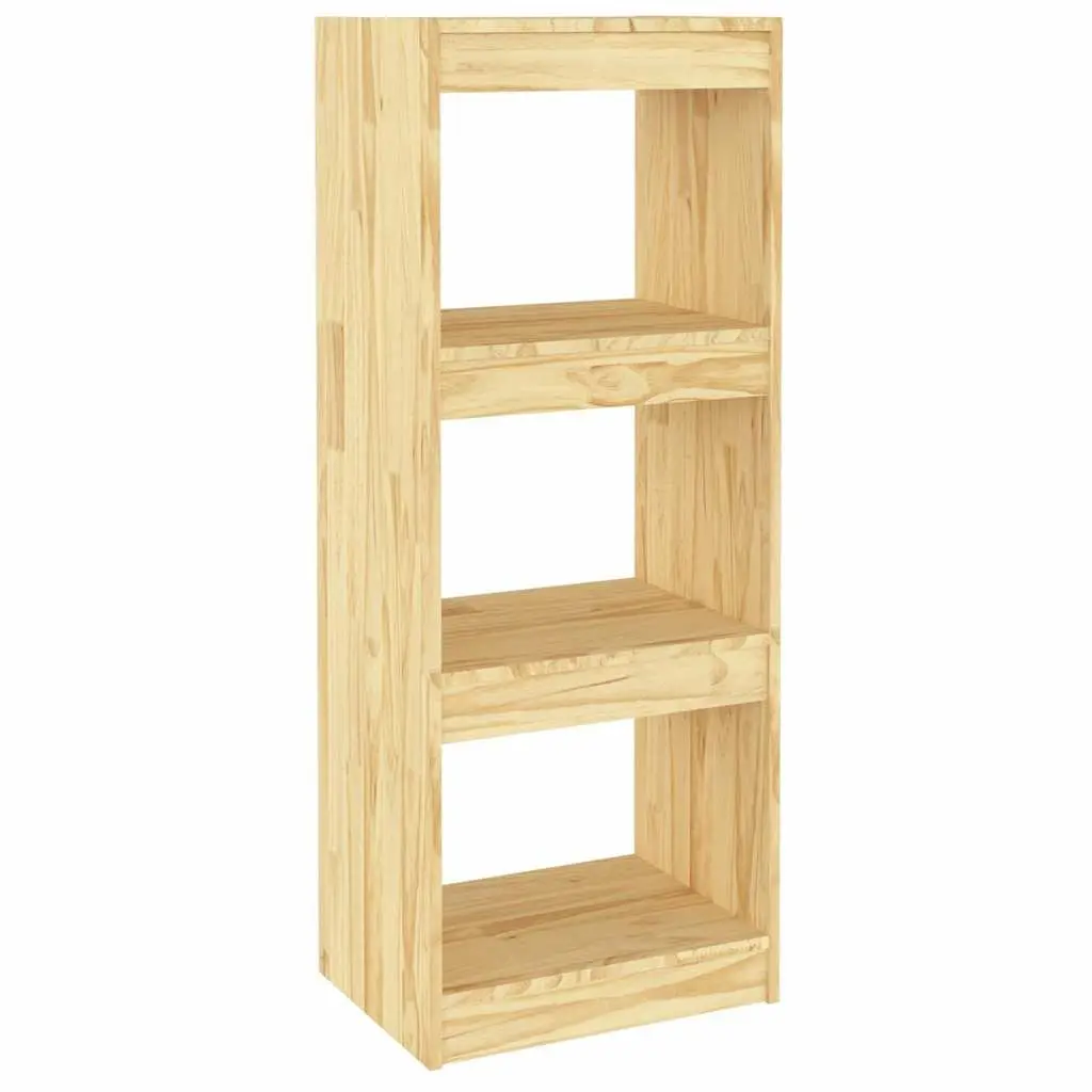 Solid Pinewood Book Cabinet Room Divider Storage Shelf 40x30x103.5cm Brown