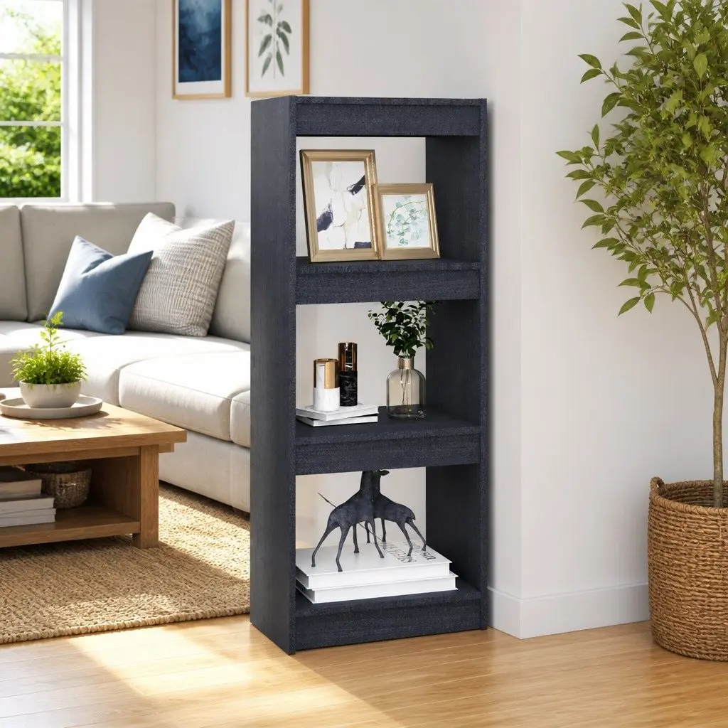 Book Cabinet Room Divider Storage Bookshelf 40x30x103.5cm Grey Solid Pinewood