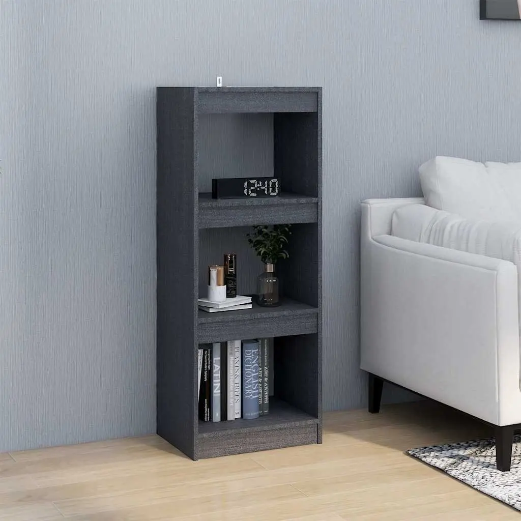 Book Cabinet Room Divider Storage Bookshelf 40x30x103.5cm Grey Solid Pinewood