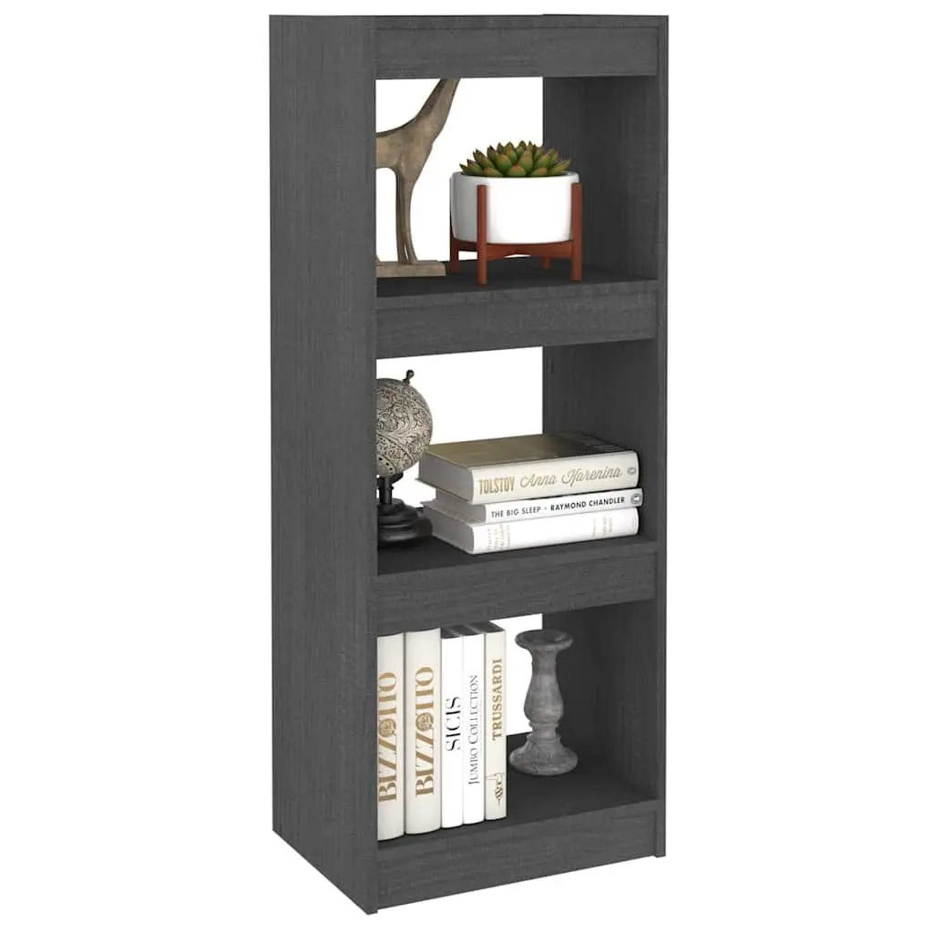 Book Cabinet Room Divider Storage Bookshelf 40x30x103.5cm Grey Solid Pinewood