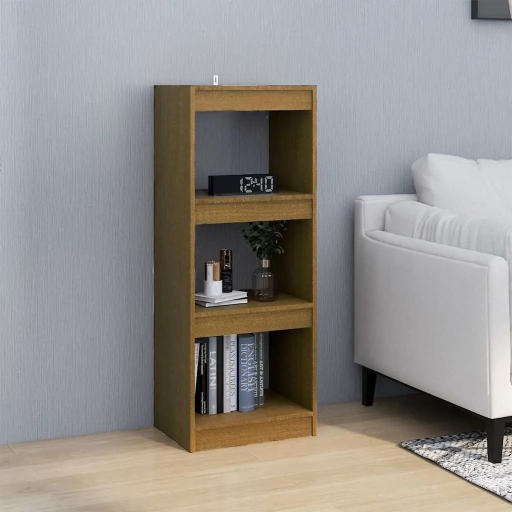 Book Cabinet Room Divider Shelving Unit Brown Pinewood 40x30x103.5cm Storage