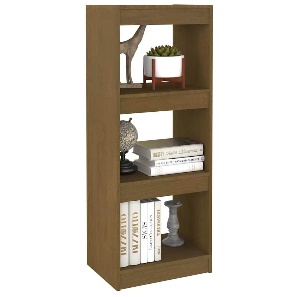 Book Cabinet Room Divider Shelving Unit Brown Pinewood 40x30x103.5cm Storage