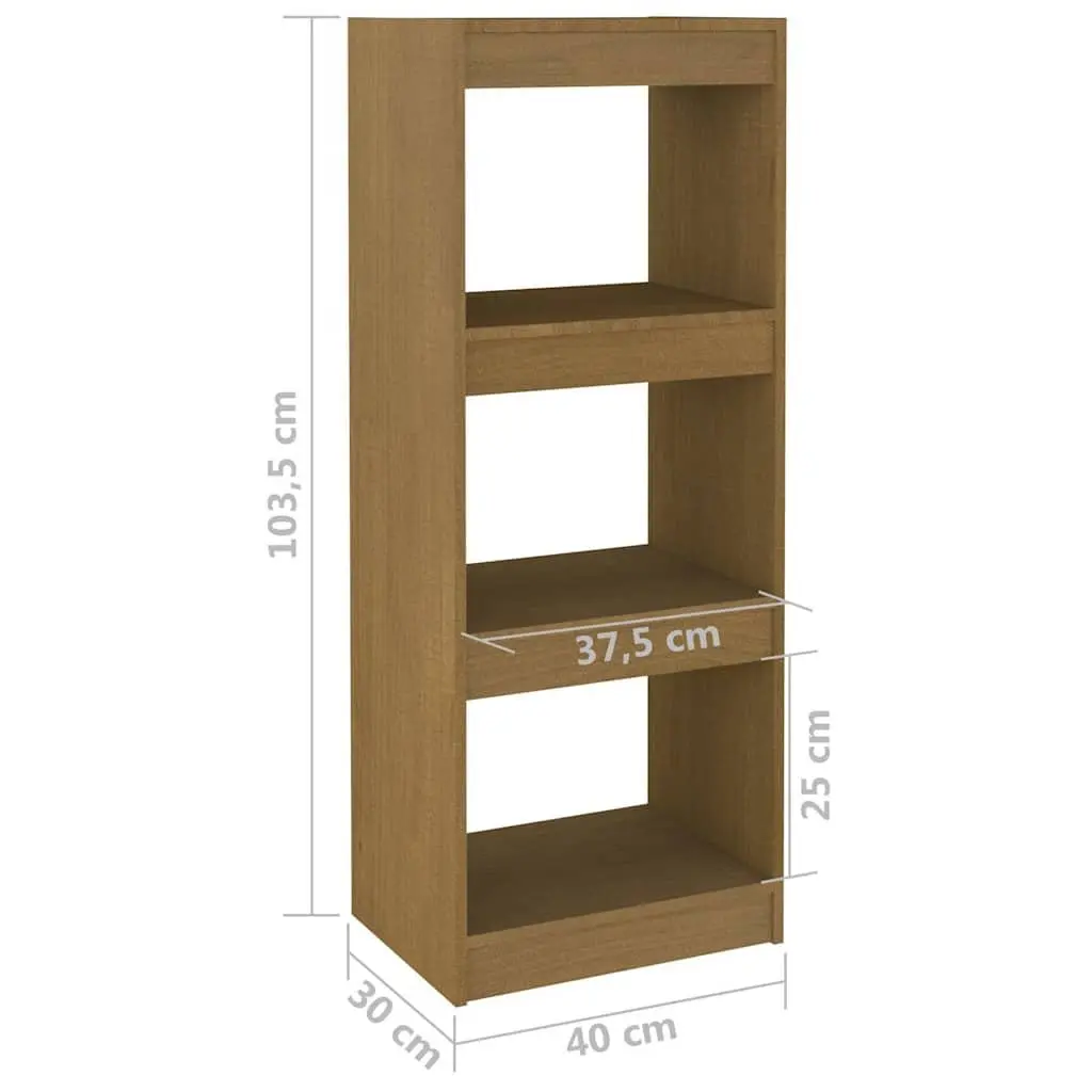 Book Cabinet Room Divider Shelving Unit Brown Pinewood 40x30x103.5cm Storage