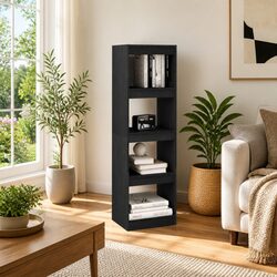 Grey Pinewood Room Divider: Storage and Style Combined