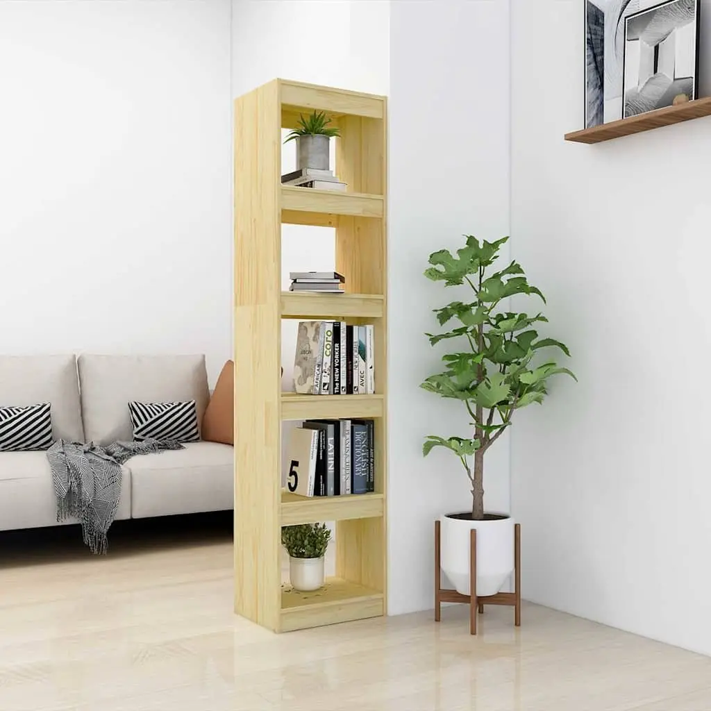 Book Cabinet Room Divider Shelving Unit 40x30x167.5 cm Solid Pinewood Brown