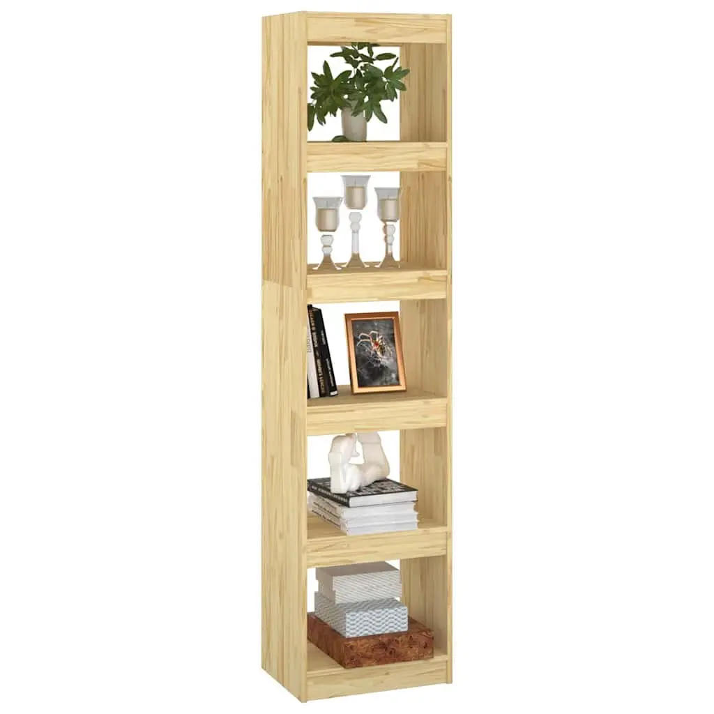 Book Cabinet Room Divider Shelving Unit 40x30x167.5 cm Solid Pinewood Brown
