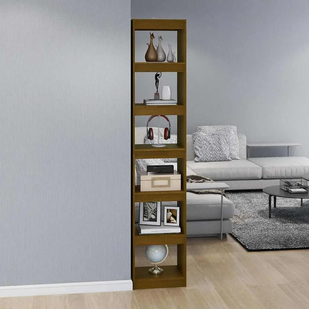 6-Compartment Solid Pinewood Book Shelf
