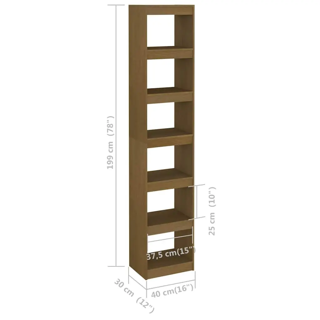 6-Compartment Solid Pinewood Book Shelf
