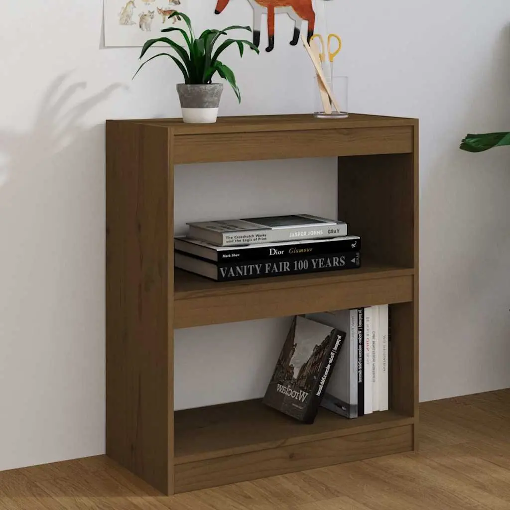 Wooden Bookshelf Storage Unit Room Divider 60W x 30D x 71.5H cm Honey Brown