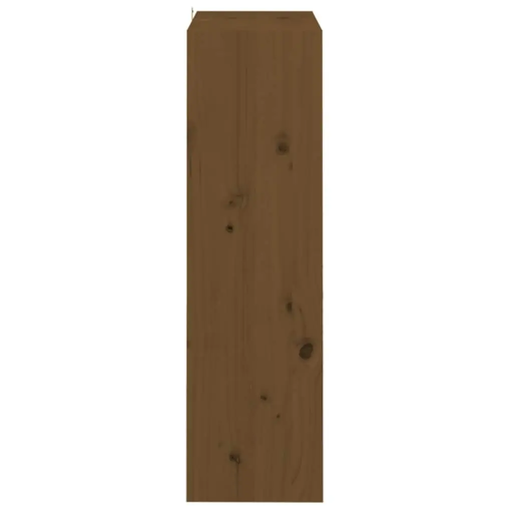 Bookshelf Room Divider Honey Brown Wooden 3 Compartments Storage