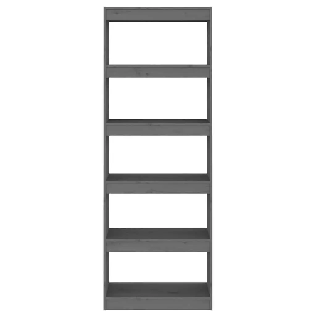 Grey Solid Wood Pine Cabinet with 5 Compartments for Storage