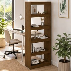 Stylish Pine Wood Book Cabinet and Room Divider