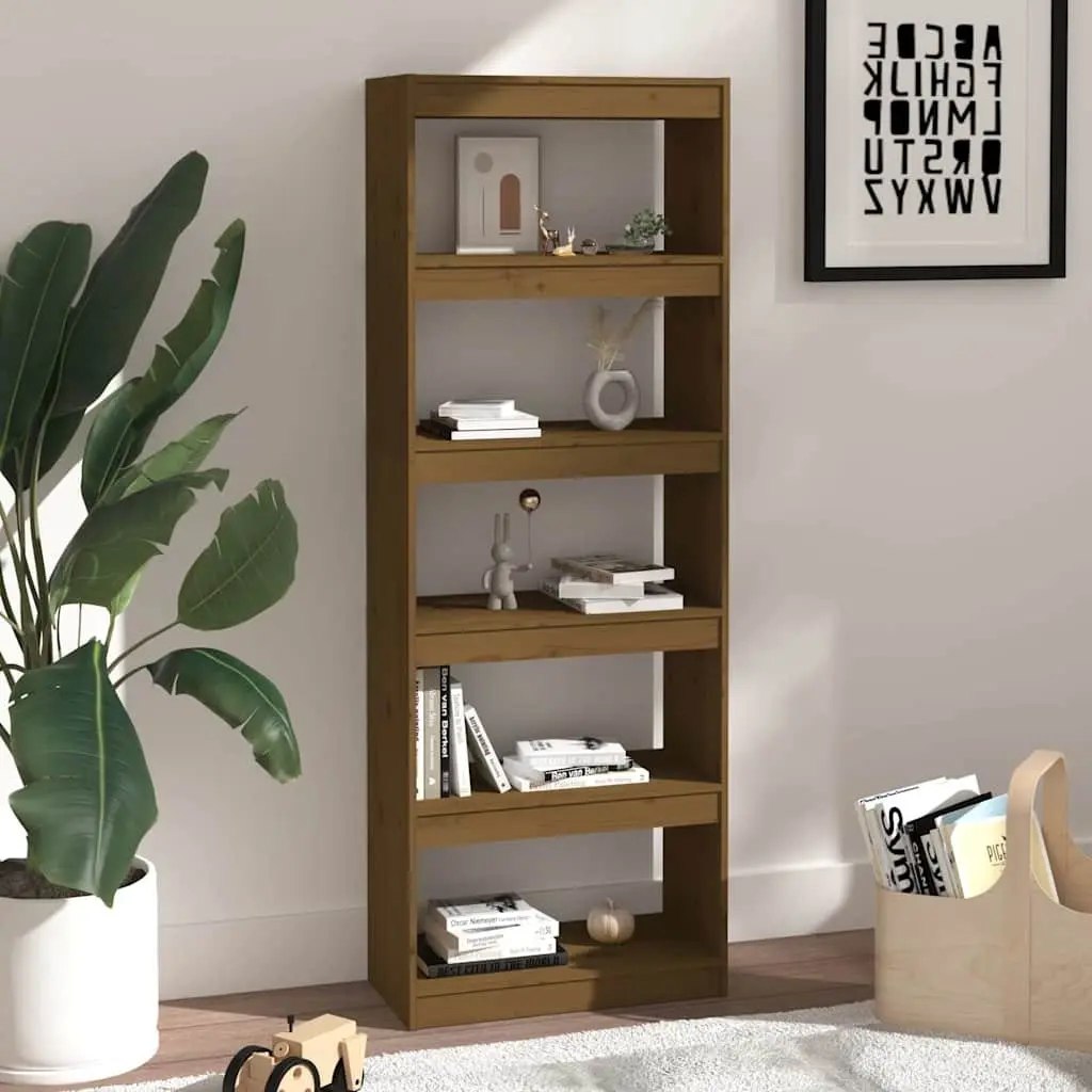 Pine Wood Book Cabinet and Room Divider