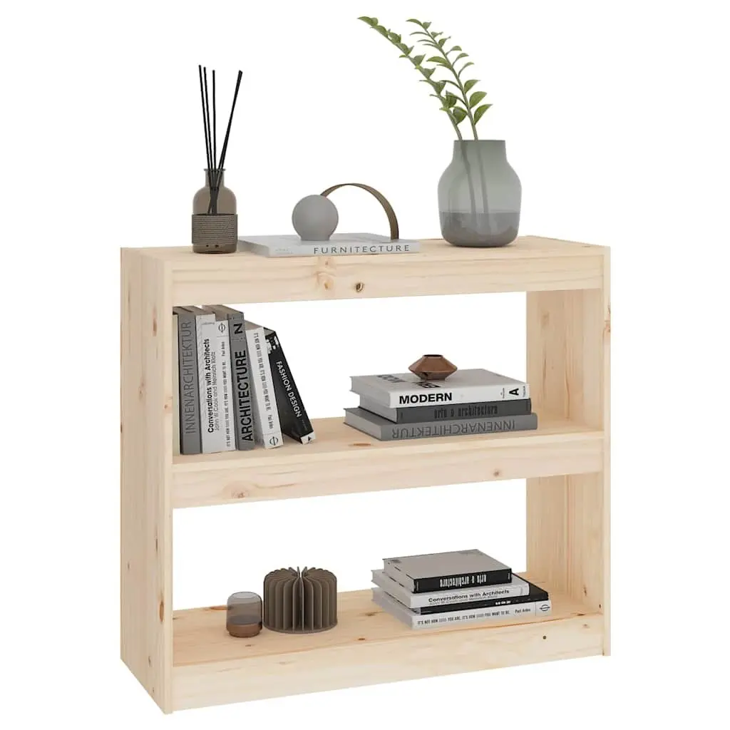 Solid Wood Pine Book Cabinet Room Divider 80x30x71.5 cm Brown