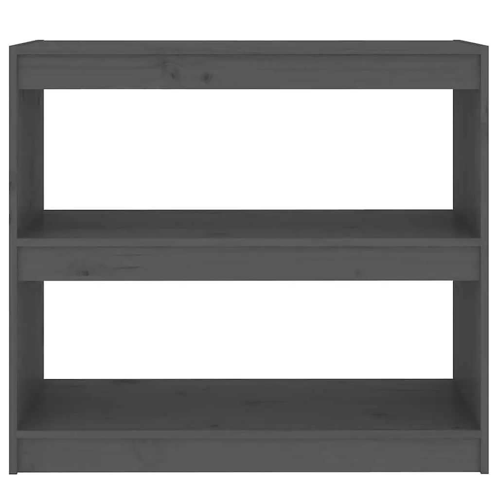 Book Cabinet Room Divider Grey Solid Wood Pine Shelving Storage Bookcase
