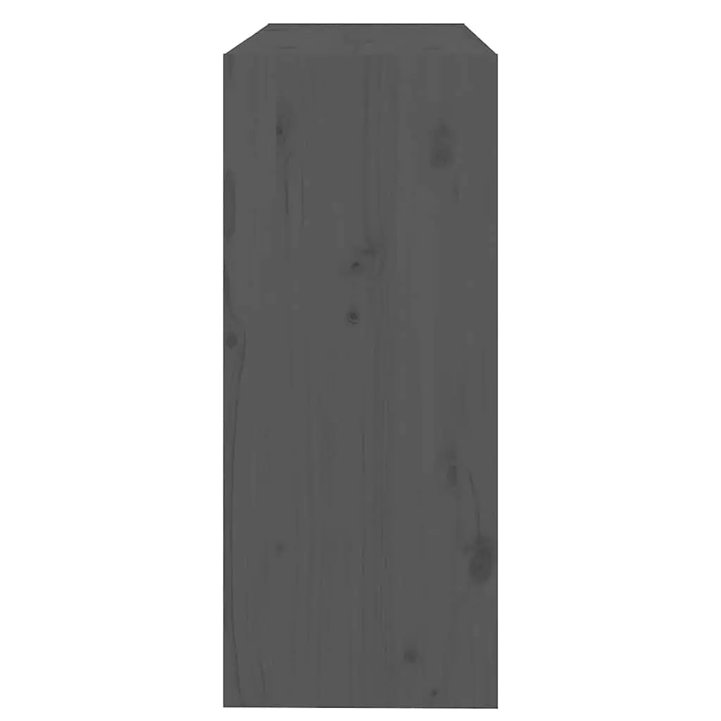 Book Cabinet Room Divider Grey Solid Wood Pine Shelving Storage Bookcase