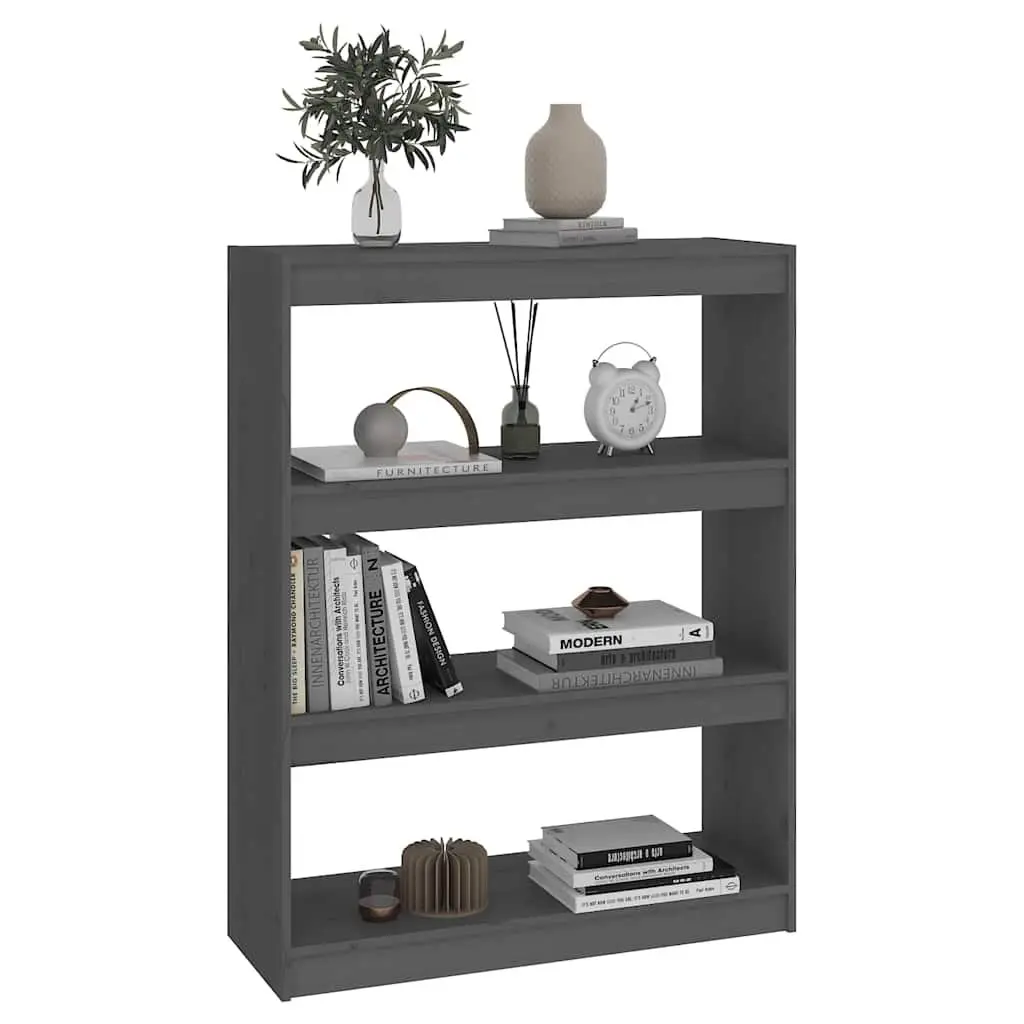 Grey Solid Pine Wood Storage Cabinet
