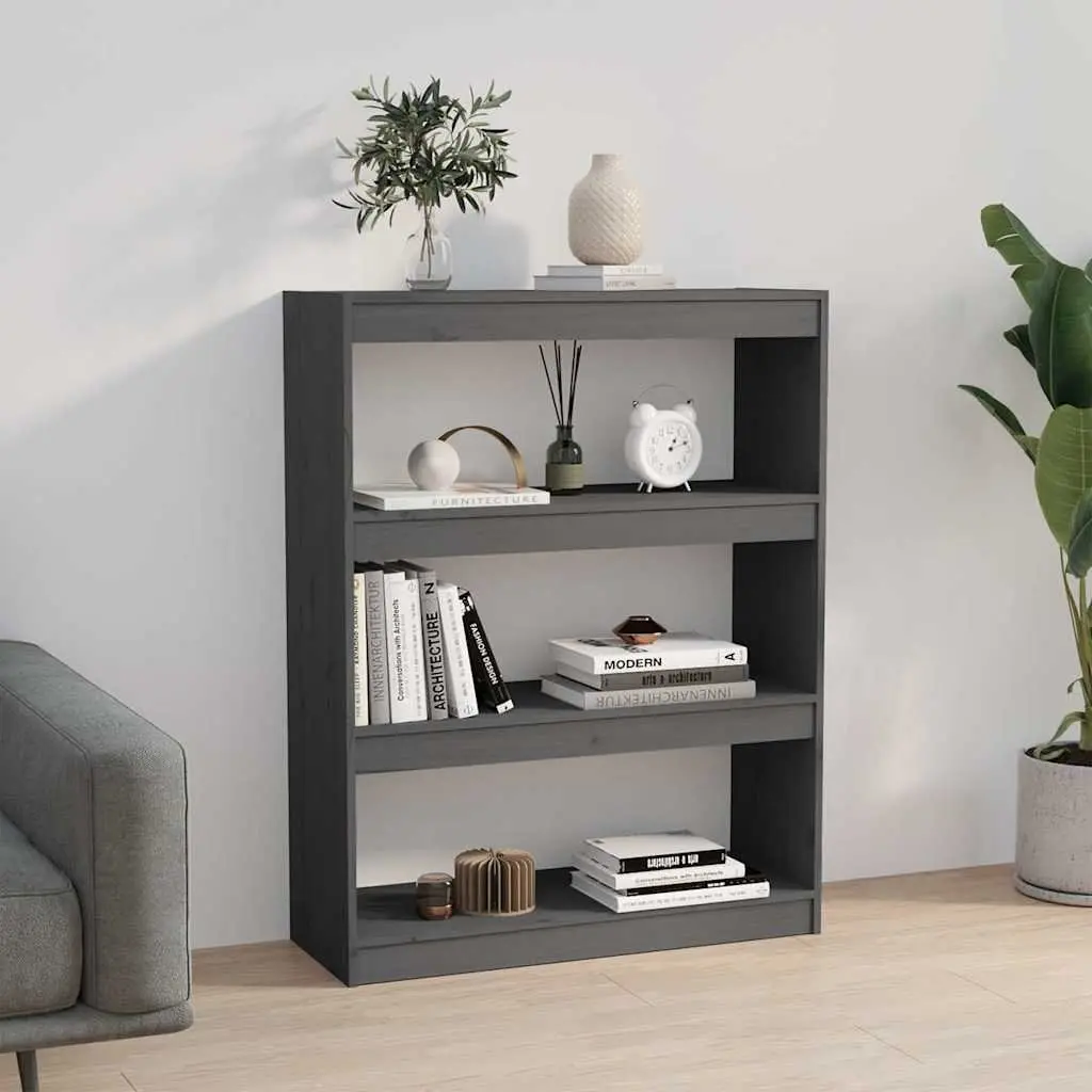 Grey Solid Pine Wood Storage Cabinet