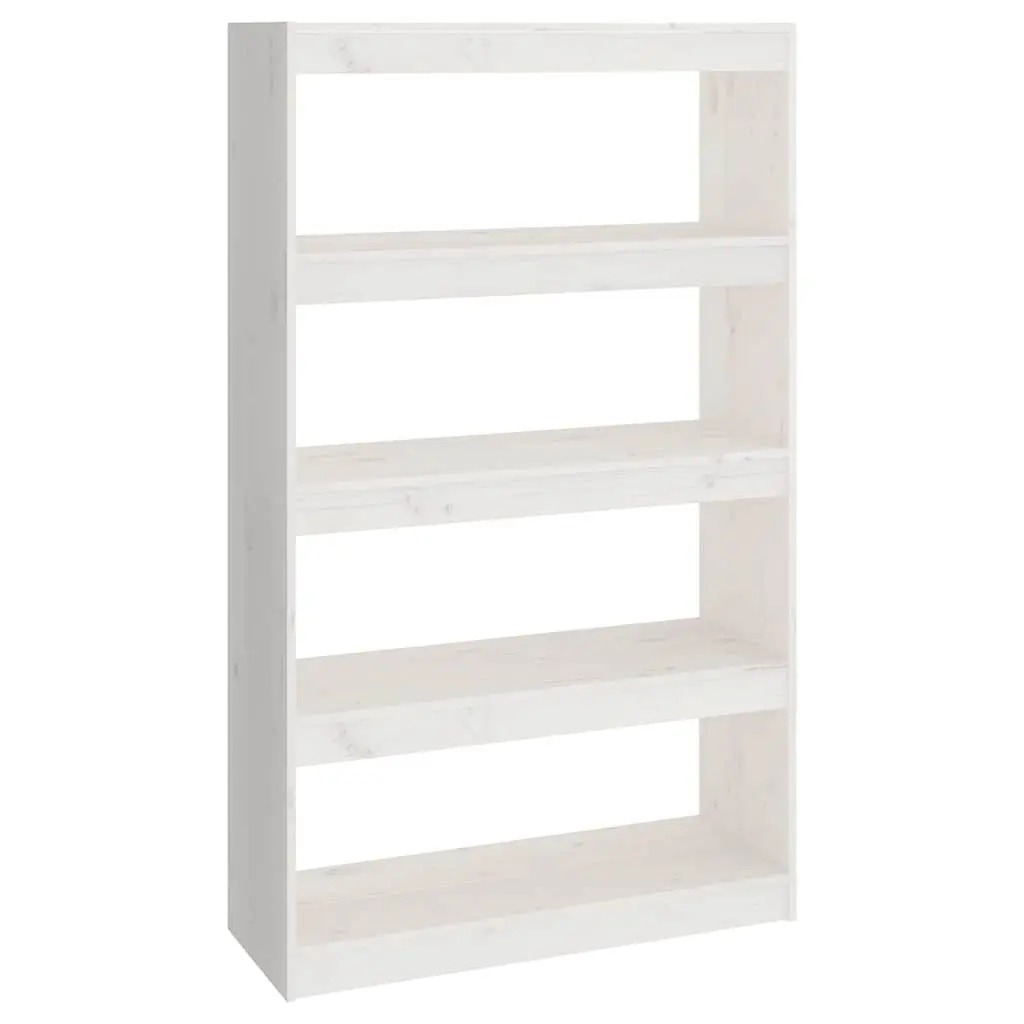 Book Cabinet Room Divider White 80x30x135.5cm Solid Pine Wood